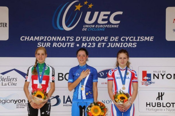 Le podium juniors Dames (Photo UEC)
