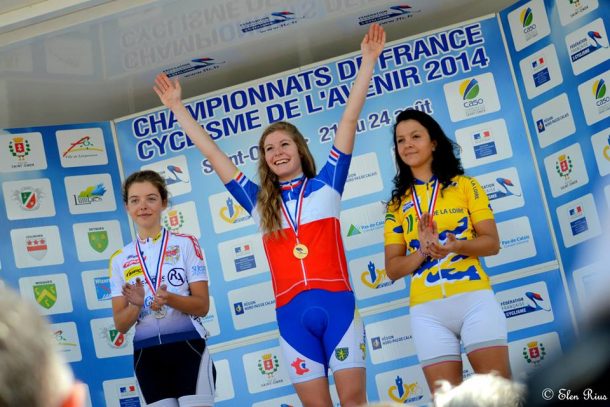 Le podium du France juniors Dames (photo Elen Rius) 