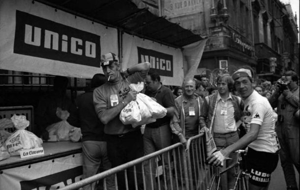 Daniel Mangeas sur son premier tour de France (a droite) en 1974 (photo Bernard Faille)