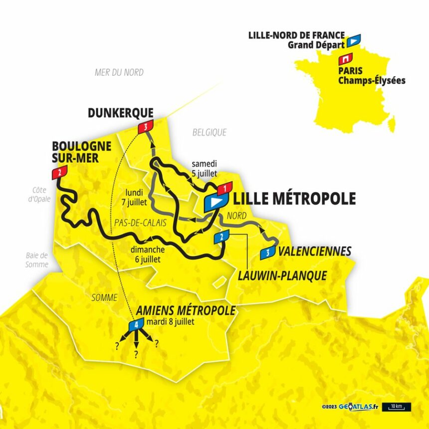 Les premières étapes du tour 2025 dans les hauts de France"Une terre